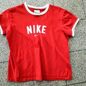 Womens NIKE T-shirt Red Large